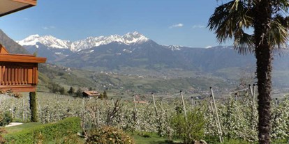 Pensionen - Balkon - Lana (Trentino-Südtirol) - Von März bis November ist unsere Pension geöffnet. Aber wann ist die ideale Wanderzeit? Im Frühling, wenn die Natur erwacht, zur Baumblüte im April, im Sommer, wenn man die schönsten Hochtouren machen kann, im Herbst zur Apfel- und Weinlese oder im Oktober zum Törggelen?
Das entscheiden Sie selbst, denn jede Jahreszeit ist eine Reise wert! - Pension Plarserhof