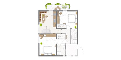 Pensionen - Skiverleih - Großarltal - Einteilung Appartement A  - Gästehaus Toferer