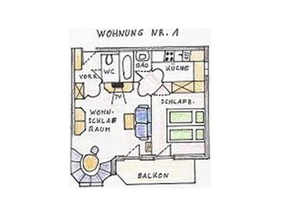 Pensionen - Umgebungsschwerpunkt: Fluss - Kaprun - Skizze Appartement"1" - Haus Heidi