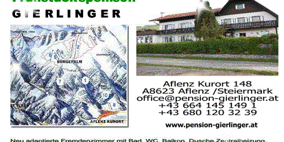 Pensionen - Balkon - Seewiesen (Turnau) - Pension Gierlinger ***, Aflenz Kurort/ Steiermark