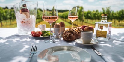 Pensionen - Frühstück: Frühstücksbuffet - Neusiedl am See - Picknick in den Weingärten vom Kral Steffanus - Pension Kral bike & wine