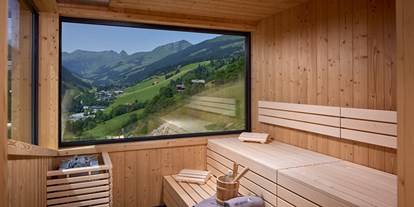 Pensionen - Frühstück: serviertes Frühstück - Kirchdorf in Tirol - Mei.Penthouse Sauna auf der Dachterrasse mit Ausblick - Mei.Berg