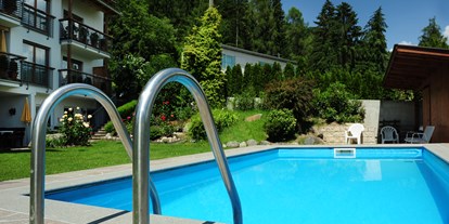 Pensionen - Umgebungsschwerpunkt: Therme - Schenna bei Meran - Unser Freischwimmbad 3x6m - Haus Rosengarten 